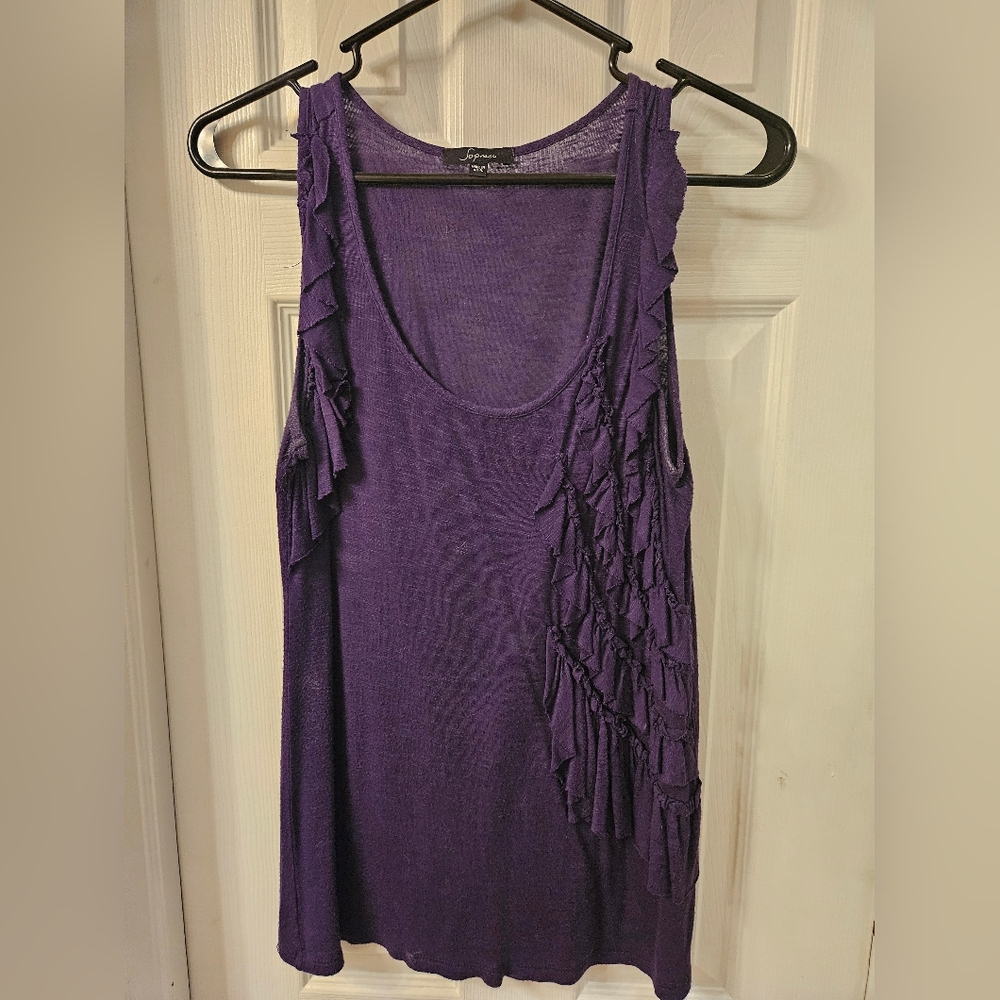 Purple Top with Ruffle Details